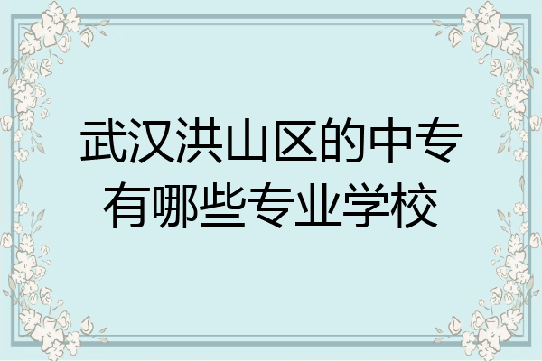 武汉洪山区的中专有哪些专业学校