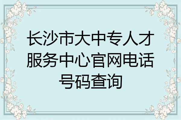 长沙市大中专人才服务中心官网电话号码查询
