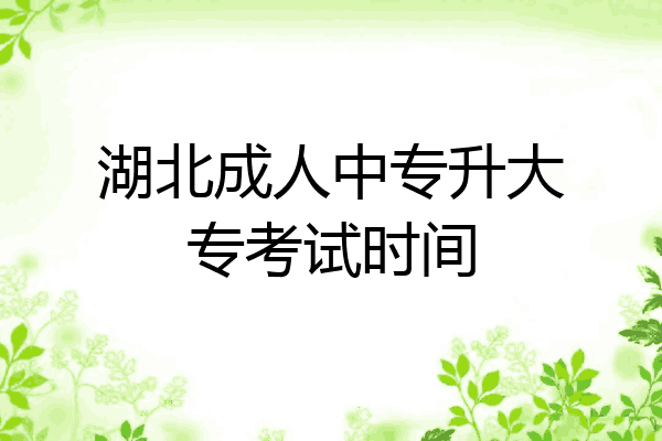 湖北成人中专升大专考试时间