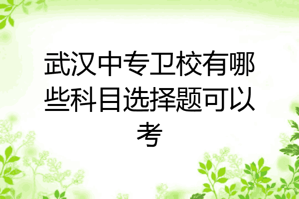 武汉中专卫校有哪些科目选择题可以考