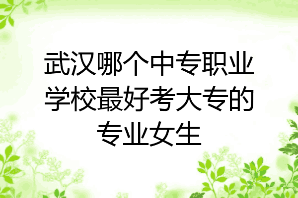武汉哪个中专职业学校最好考大专的专业女生