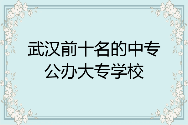 武汉前十名的中专公办大专学校