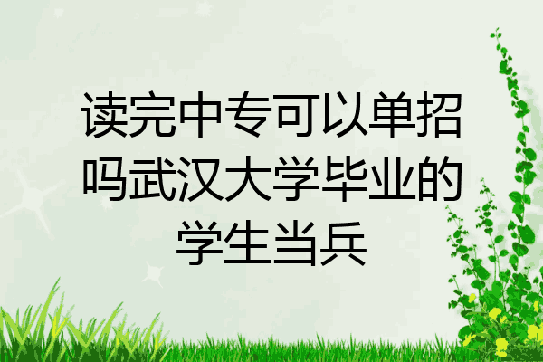 读完中专可以单招吗武汉大学毕业的学生当兵