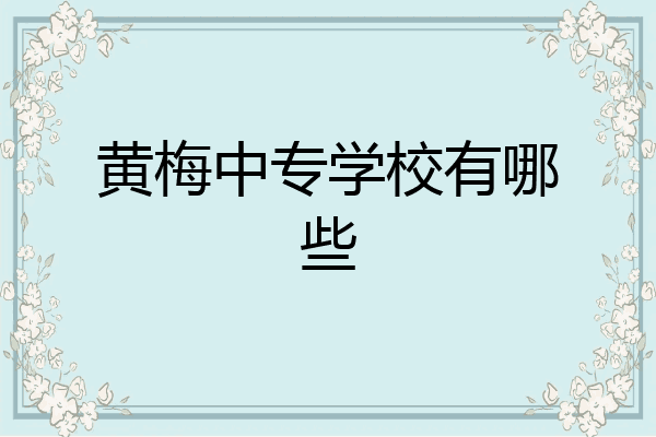 黄梅中专学校有哪些