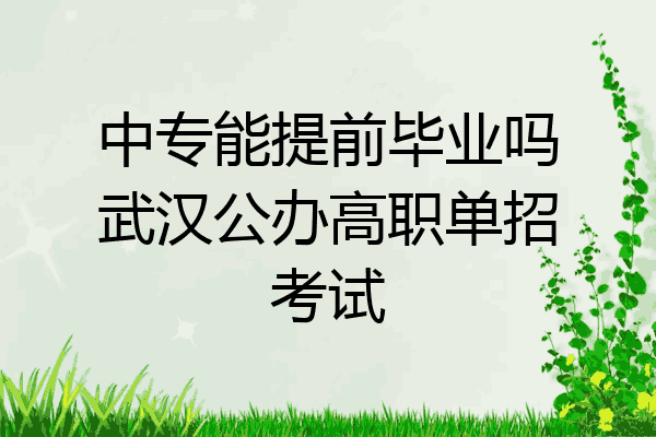 中专能提前毕业吗武汉公办高职单招考试