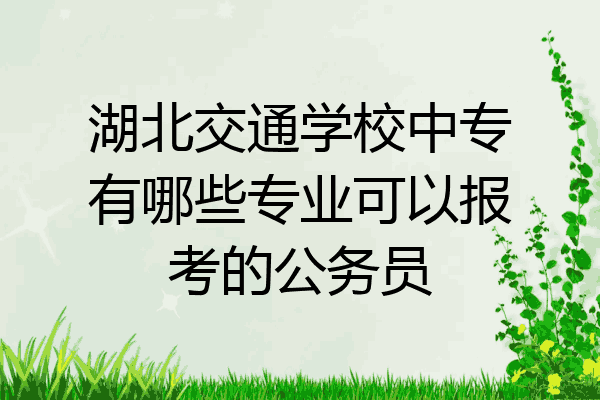 湖北交通学校中专有哪些专业可以报考的公务员