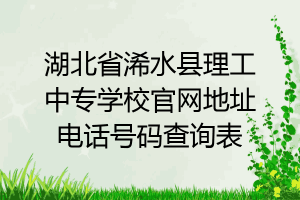湖北省浠水县理工中专学校官网地址电话号码查询表