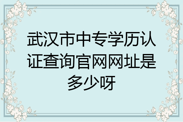 武汉市中专学历认证查询官网网址是多少呀