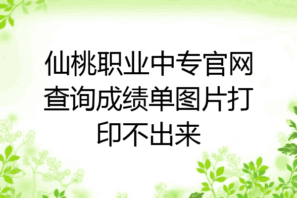仙桃职业中专官网查询成绩单图片打印不出来