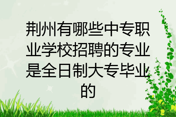 荆州有哪些中专职业学校招聘的专业是全日制大专毕业的