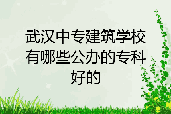 武汉中专建筑学校有哪些公办的专科好的