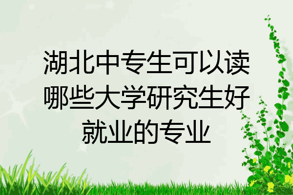 湖北中专生可以读哪些大学研究生好就业的专业
