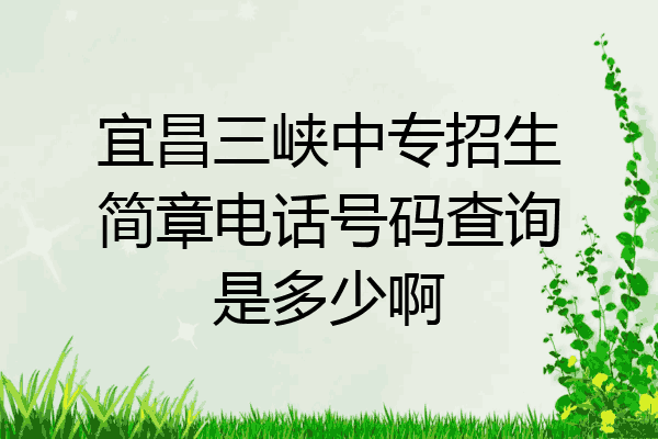 宜昌三峡中专招生简章电话号码查询是多少啊