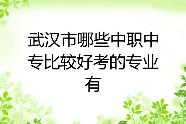 武汉市哪些中职中专比较好考的专业有