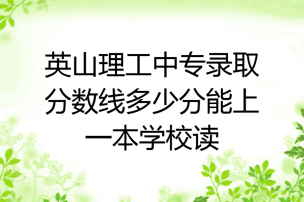 英山理工中专录取分数线多少分能上一本学校读