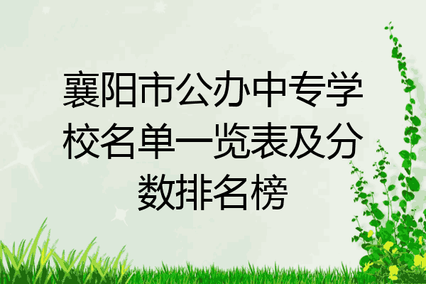 襄阳市公办中专学校名单一览表及分数排名榜