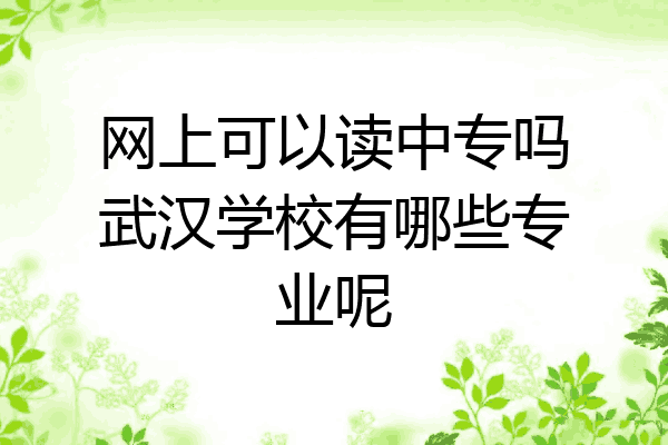 网上可以读中专吗武汉学校有哪些专业呢