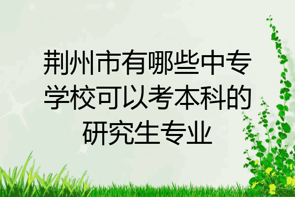 荆州市有哪些中专学校可以考本科的研究生专业