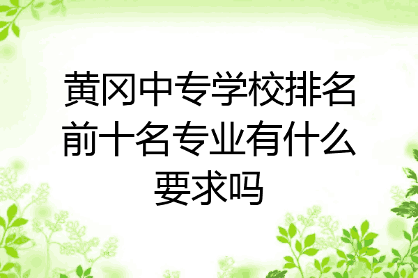 黄冈中专学校排名前十名专业有什么要求吗