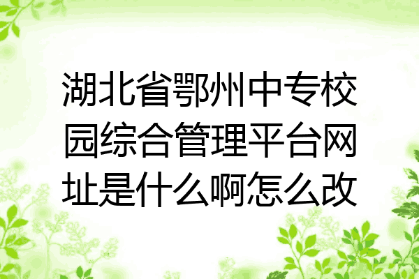 湖北省鄂州中专校园综合管理平台网址是什么啊怎么改