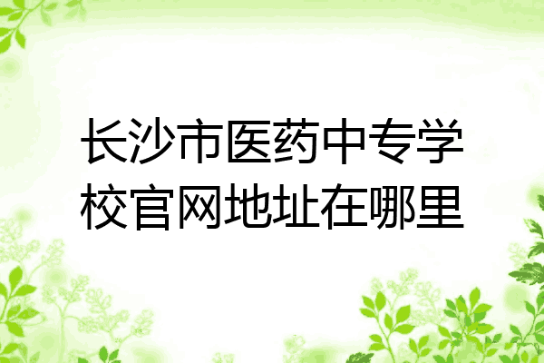 长沙市医药中专学校官网地址在哪里