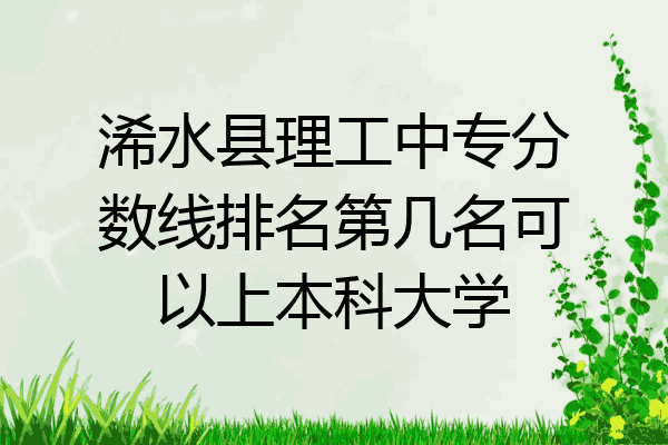 浠水县理工中专分数线排名第几名可以上本科大学