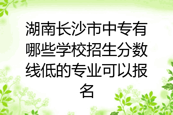 湖南长沙市中专有哪些学校招生分数线低的专业可以报名