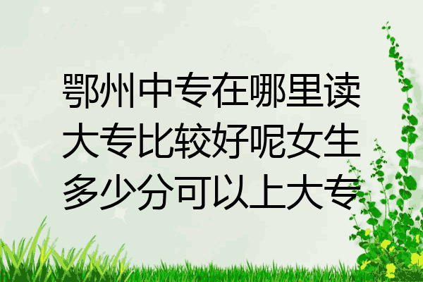 鄂州中专在哪里读大专比较好呢女生多少分可以上大专