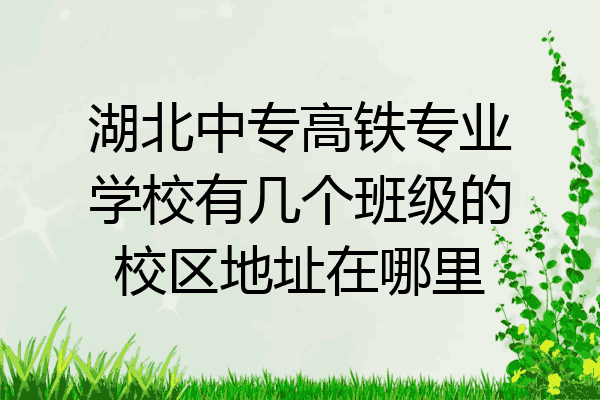 湖北中专高铁专业学校有几个班级的校区地址在哪里