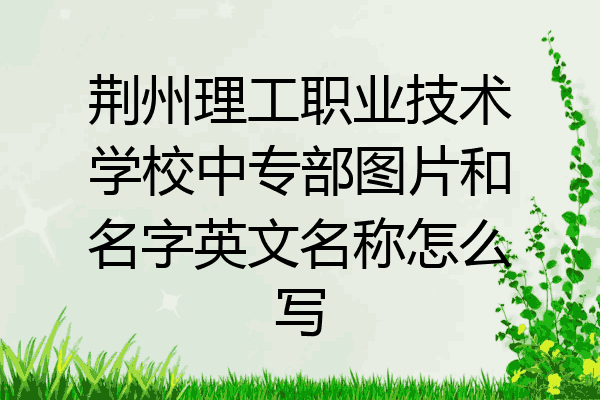 荆州理工职业技术学校中专部图片和名字英文名称怎么写