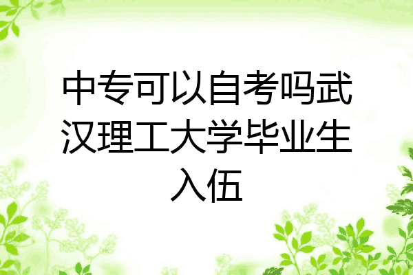 中专可以自考吗武汉理工大学毕业生入伍