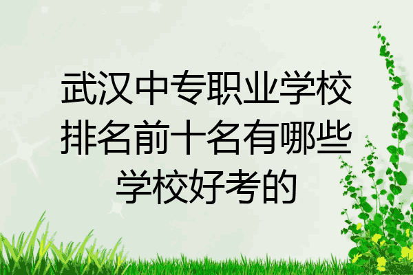 武汉中专职业学校排名前十名有哪些学校好考的