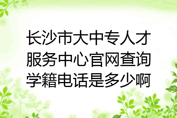 长沙市大中专人才服务中心官网查询学籍电话是多少啊