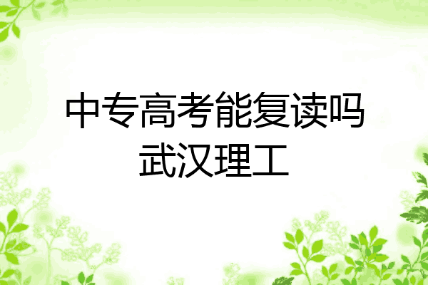 中专高考能复读吗武汉理工