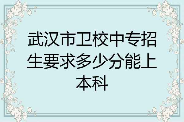 武汉市卫校中专招生要求多少分能上本科