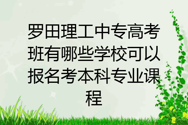 罗田理工中专高考班有哪些学校可以报名考本科专业课程