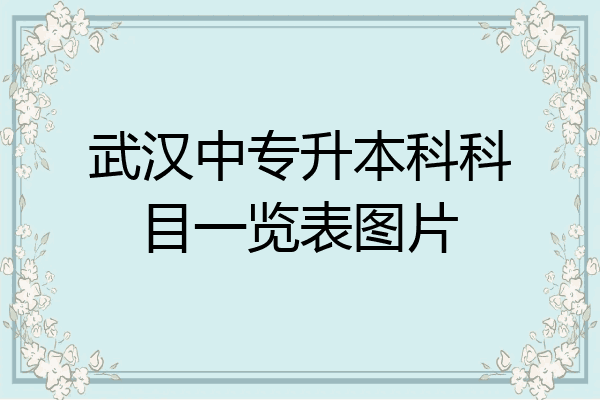 武汉中专升本科科目一览表图片