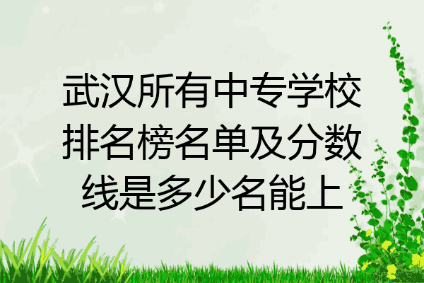 武汉所有中专学校排名榜名单及分数线是多少名能上