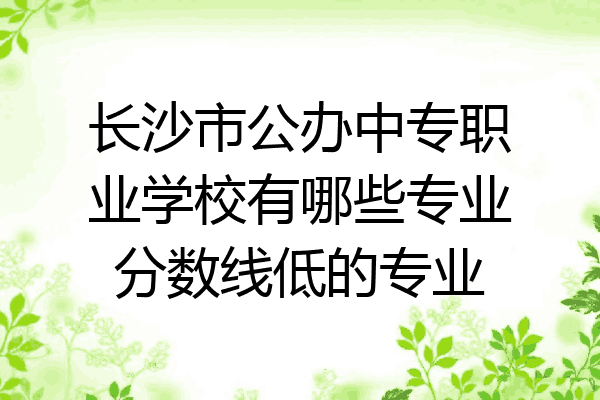 长沙市公办中专职业学校有哪些专业分数线低的专业