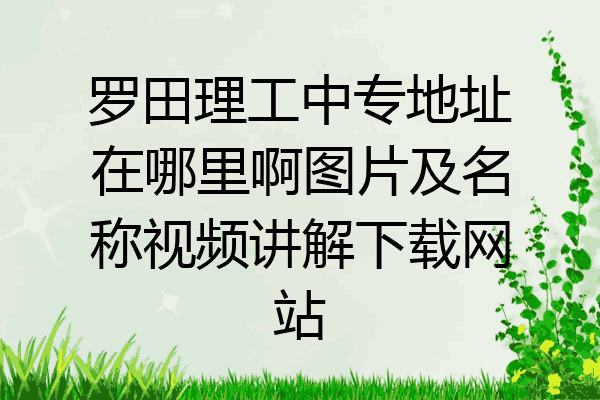 罗田理工中专地址在哪里啊图片及名称视频讲解下载网站