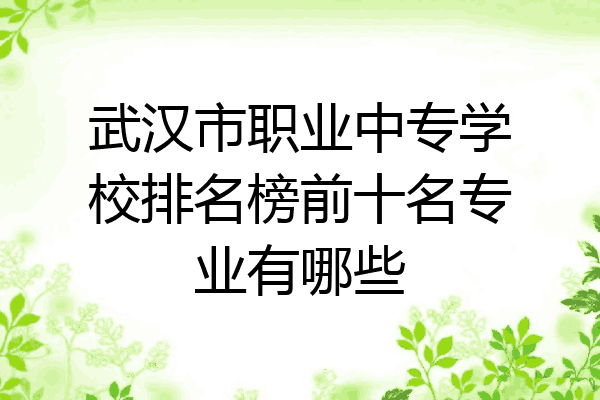 武汉市职业中专学校排名榜前十名专业有哪些