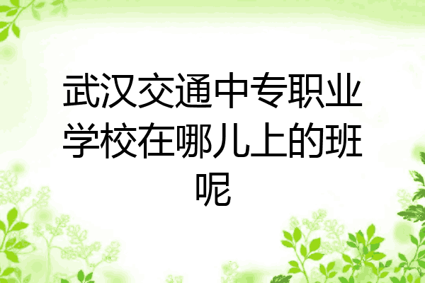 武汉交通中专职业学校在哪儿上的班呢
