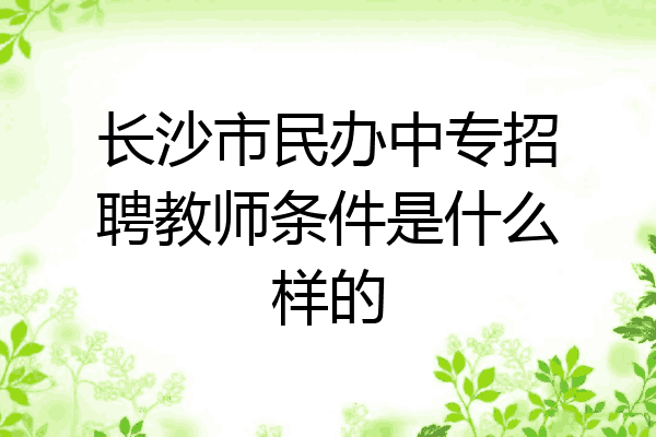 长沙市民办中专招聘教师条件是什么样的