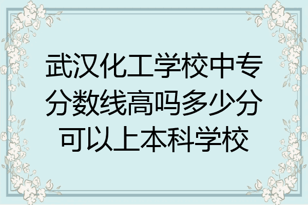 武汉化工学校中专分数线高吗多少分可以上本科学校
