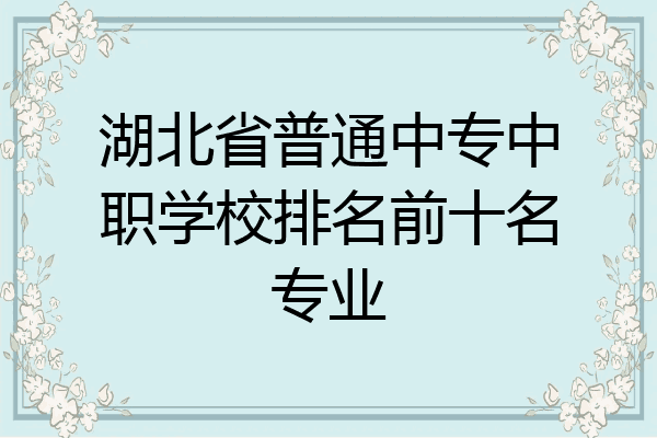 湖北省普通中专中职学校排名前十名专业