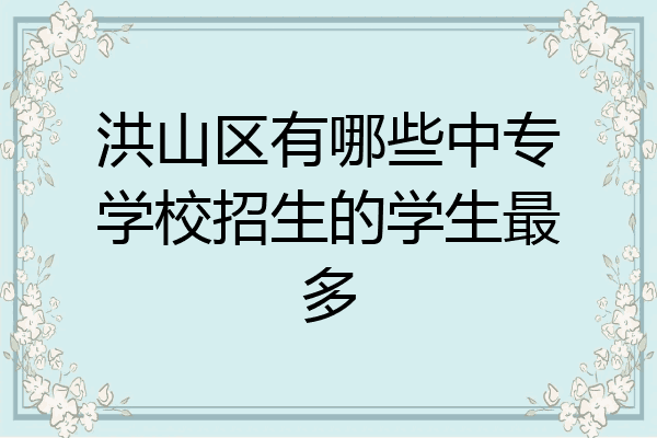 洪山区有哪些中专学校招生的学生最多