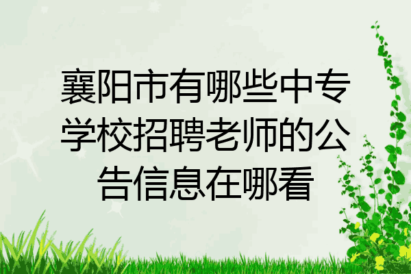 襄阳市有哪些中专学校招聘老师的公告信息在哪看