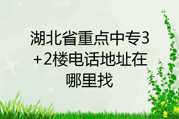 湖北省重点中专3+2楼电话地址在哪里找
