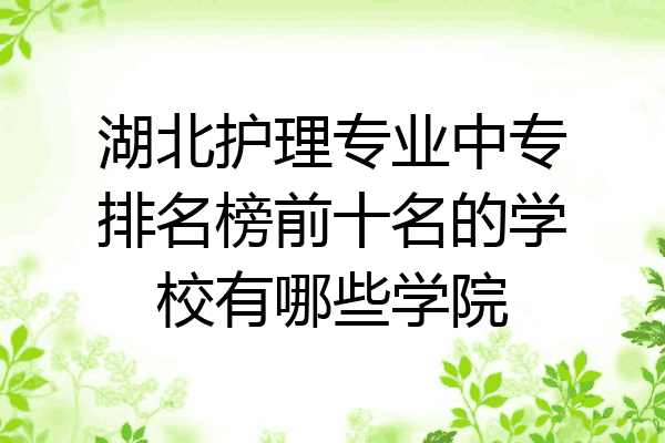 湖北护理专业中专排名榜前十名的学校有哪些学院