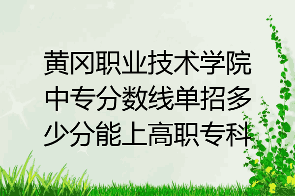 黄冈职业技术学院中专分数线单招多少分能上高职专科